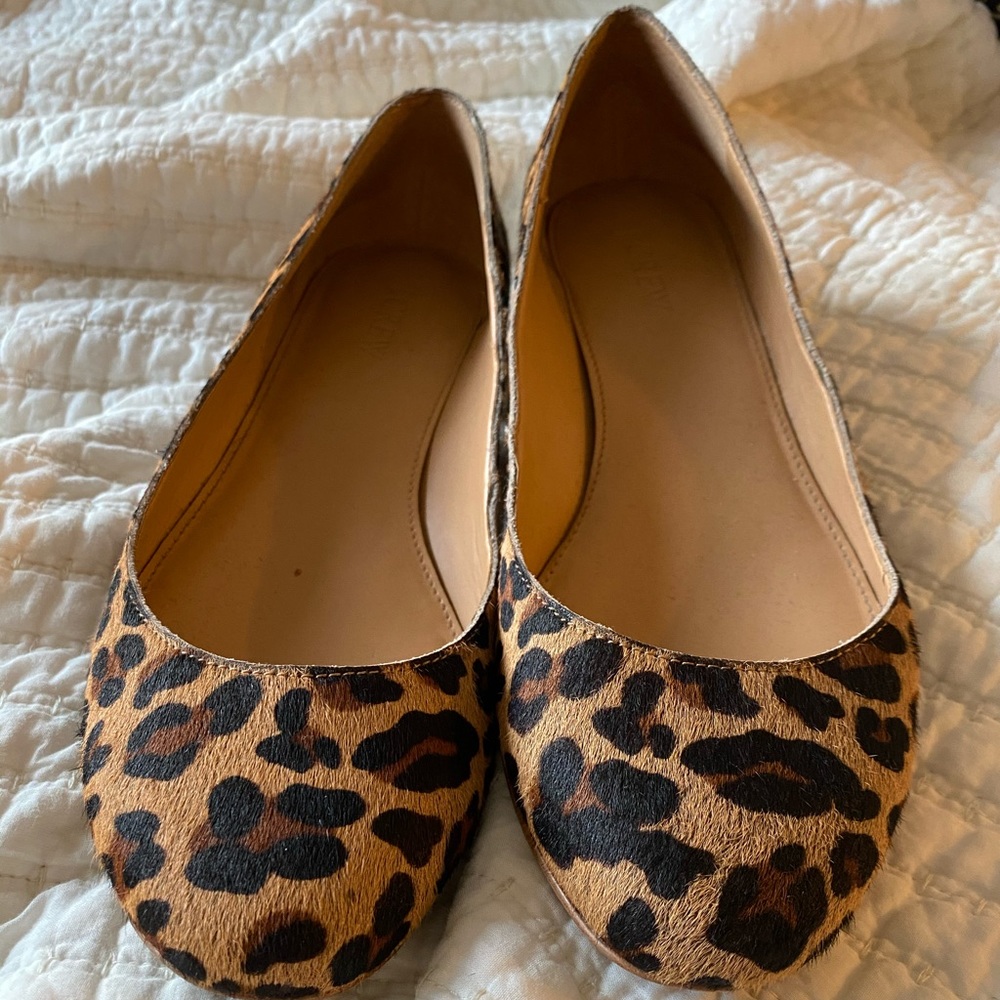 Leopard J Crew Flats - great condition!